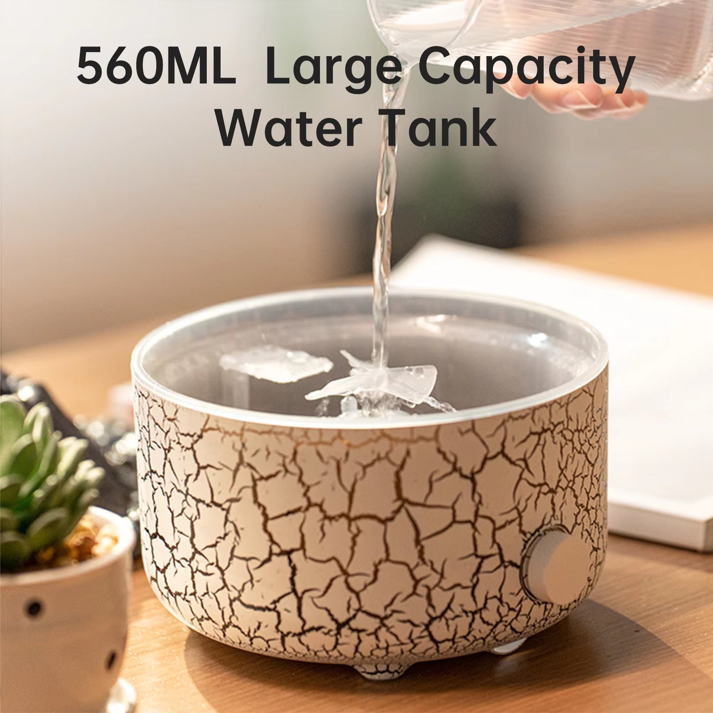 560Ml Volcanic Flame Humidifiers Air Aroma Diffuser Essential Oils Humidifier Diffuser for Bedroom Home Purifier Humificador