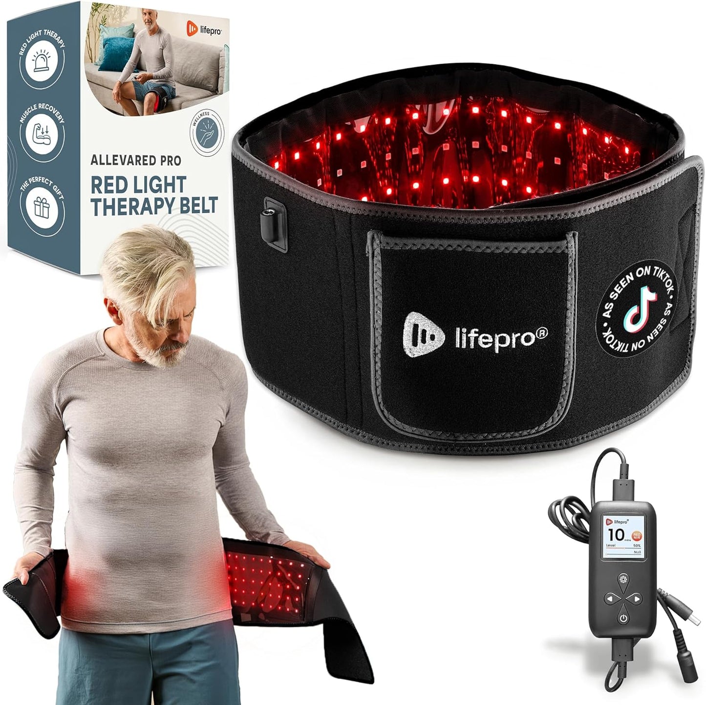 Red Light Therapy Belt - near Infrared Light Therapy & Red Light Therapy for Body, Relaxing Muscle, Inflammation, Improve Circulation - Infrared Therapy or Infrared Light Therapy Device