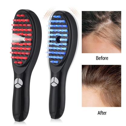 Electric Spray Massage Comb,Scalp Massager,Micro Current Head Meridian Massager anti Hair Loss Physiotherapy Apparatus Red and Blue Light Nourishing Scalp