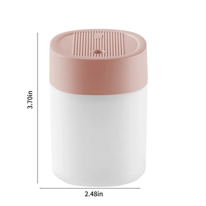 Portable Mini USB Humidifier with Light, 200 ML Quiet Cool Mist Humidifier for Bedroom and Office, Plants, Easy to Clean, Home Supplies