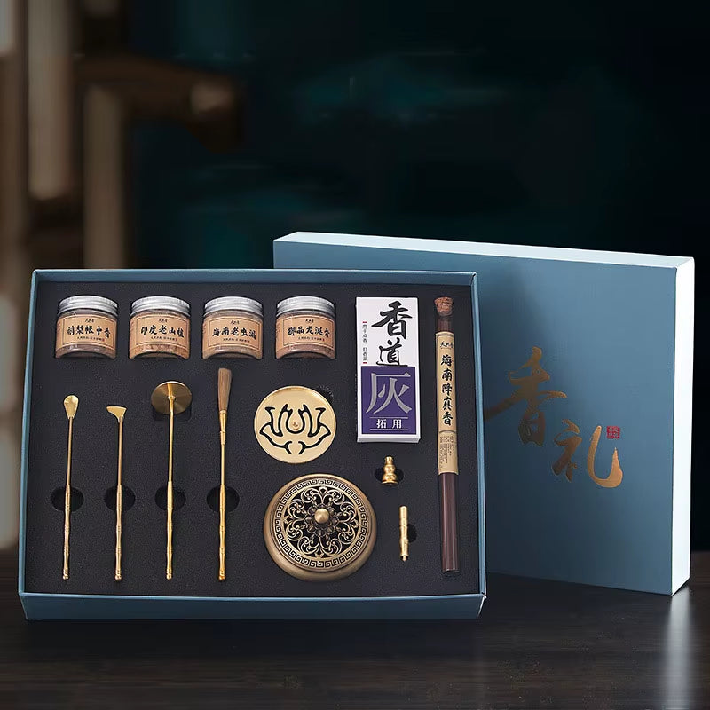 Incense Tao Set Gift Box Incense Seal Tools Agarwood Sandalwood Powder Tower Mold Yoga Meditation Purifying Soul Incense Gift