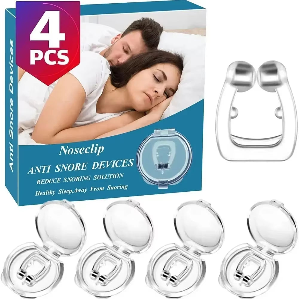 Mini Snore Stopper anti Snoring Nose Clip Silicone Magnetic Sleep Tray Sleeping Aid Apnea Guard Night Device Snoring Solution