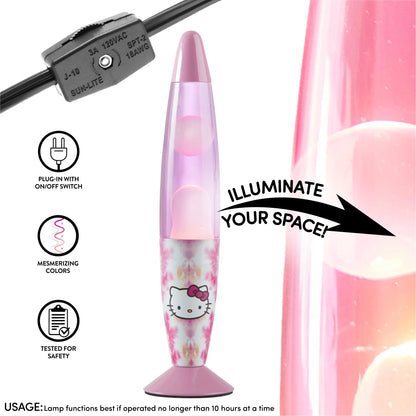 13" Motion Volcano Lamp, White Wax in Pink Liquid