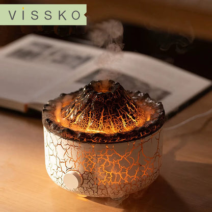 560Ml Volcanic Flame Humidifiers Air Aroma Diffuser Essential Oils Humidifier Diffuser for Bedroom Home Purifier Humificador