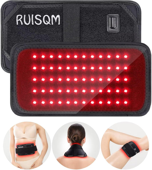 Red Light Therapy for Body - LED Red & Infrared Light Therapy Belt Device with 850Nm near Light and 660Nm Red Therapy Light for Back Shoulder Muscle Pain Relief