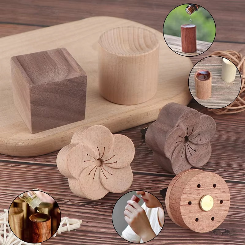 Essential Oil Diffus Wood Aroma Diffuser Wooden Aromatherapy Car Air Fresh Sleep