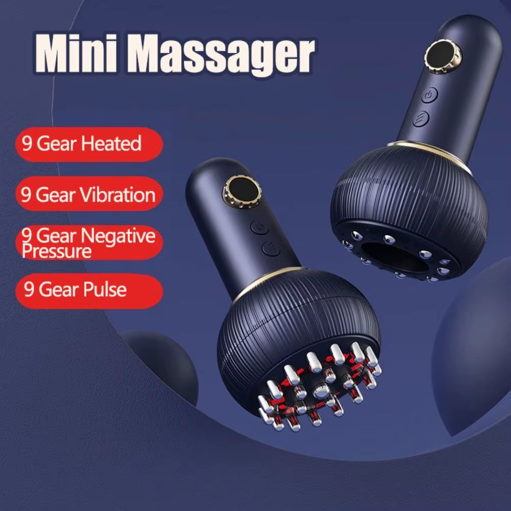 Handheld Electric Cupping Massager Mini 9 Gears Cupping Machine Negative Pressure Gua Sha Electric Meridian Brush Household