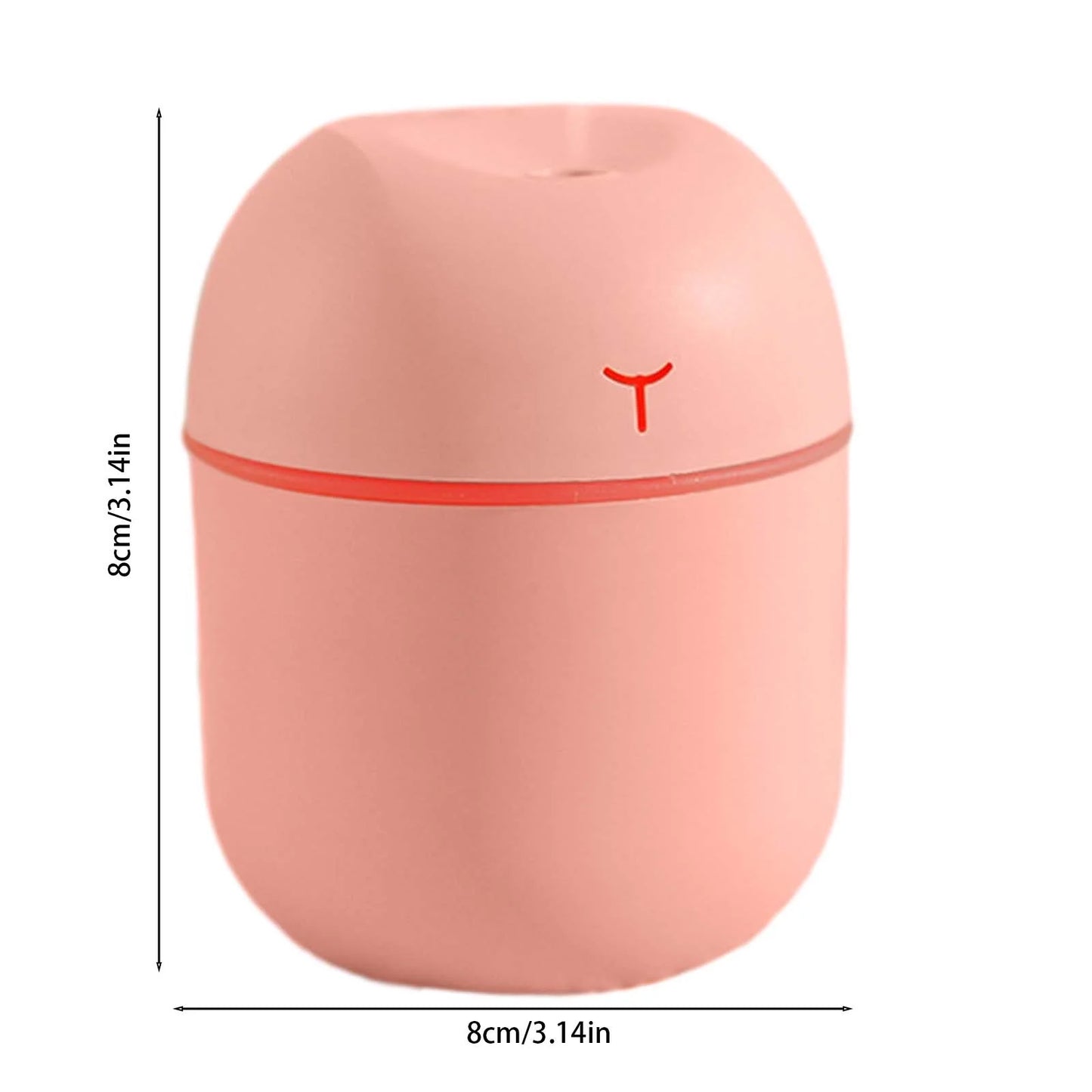 Portable Mini Humidifier 220Ml Small Cool Mist Humidifier USB Desktop Humidifier for Baby Bedroom Travel Office Home Auto Shut-Off 2 Mist Modes Super Quiet, Pink