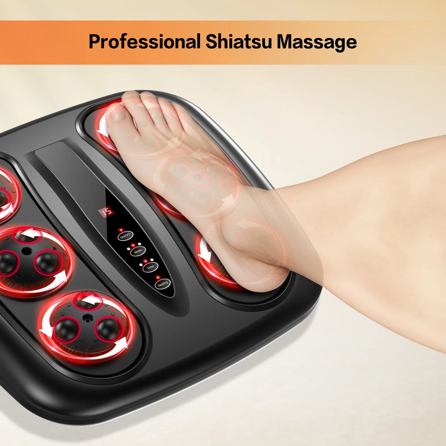 Foot Massager with Heat, 3 Modes, Wireless Control Shiatsu Foot Massager with Heating