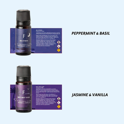 Sleep Essential Oils Set | Pure Essential Oils for Diffusers for Home, Set of 6 Essential Oil Blend or Oil Diffuser Essential Oils - Lavender, Rosemary & Peppermint