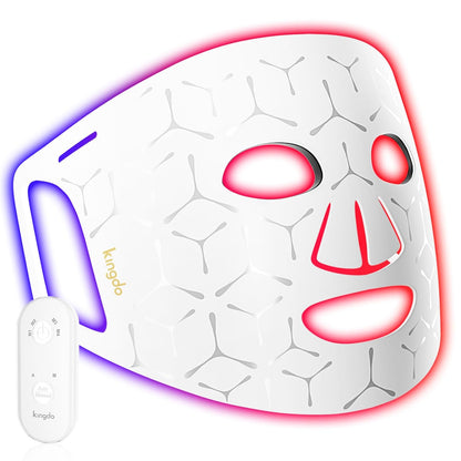 Red Light Therapy for Face, Cordless Near-Infrared 850Nm Infrared Led Face Mask, Portable and Rechargeable Multi Light Therapy Mask at Home and Travel, 100 LED Beads, Gift Box Packaging,White