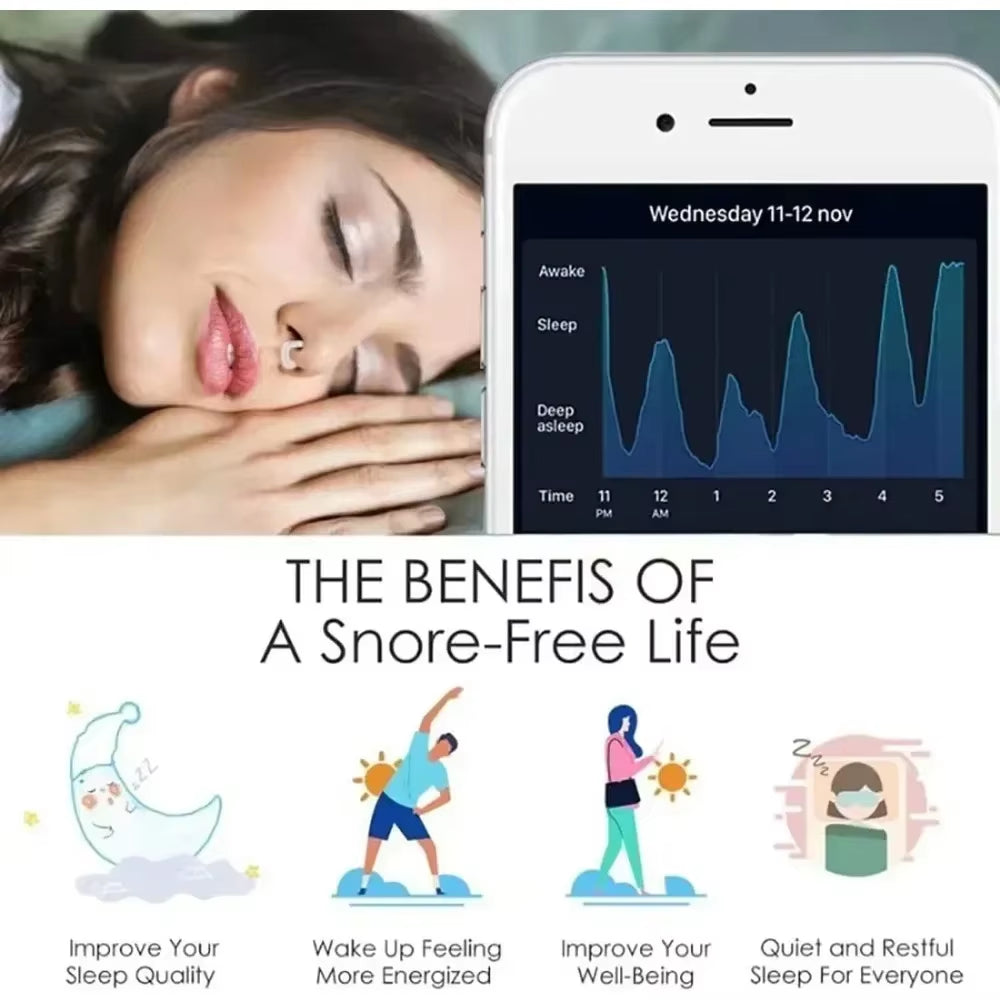 Mini Snore Stopper anti Snoring Nose Clip Silicone Magnetic Sleep Tray Sleeping Aid Apnea Guard Night Device Snoring Solution